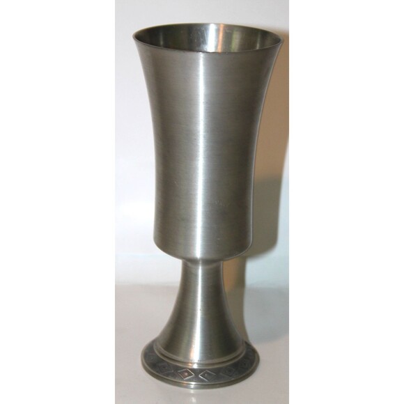 Aksel Holmsen Pewter Chalice Goblet 7" Norway Scandinavian Drinkware Vintage - Picture 2 of 8